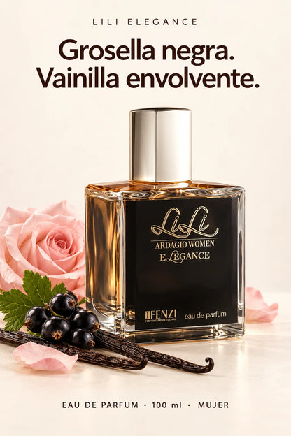 Lili Elegance JFenzi para mujer, Eau de Parfum de 100 ml con grosella negra y vainilla