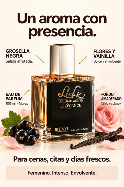 Características del perfume Lili Elegance JFenzi para mujer de 100 ml