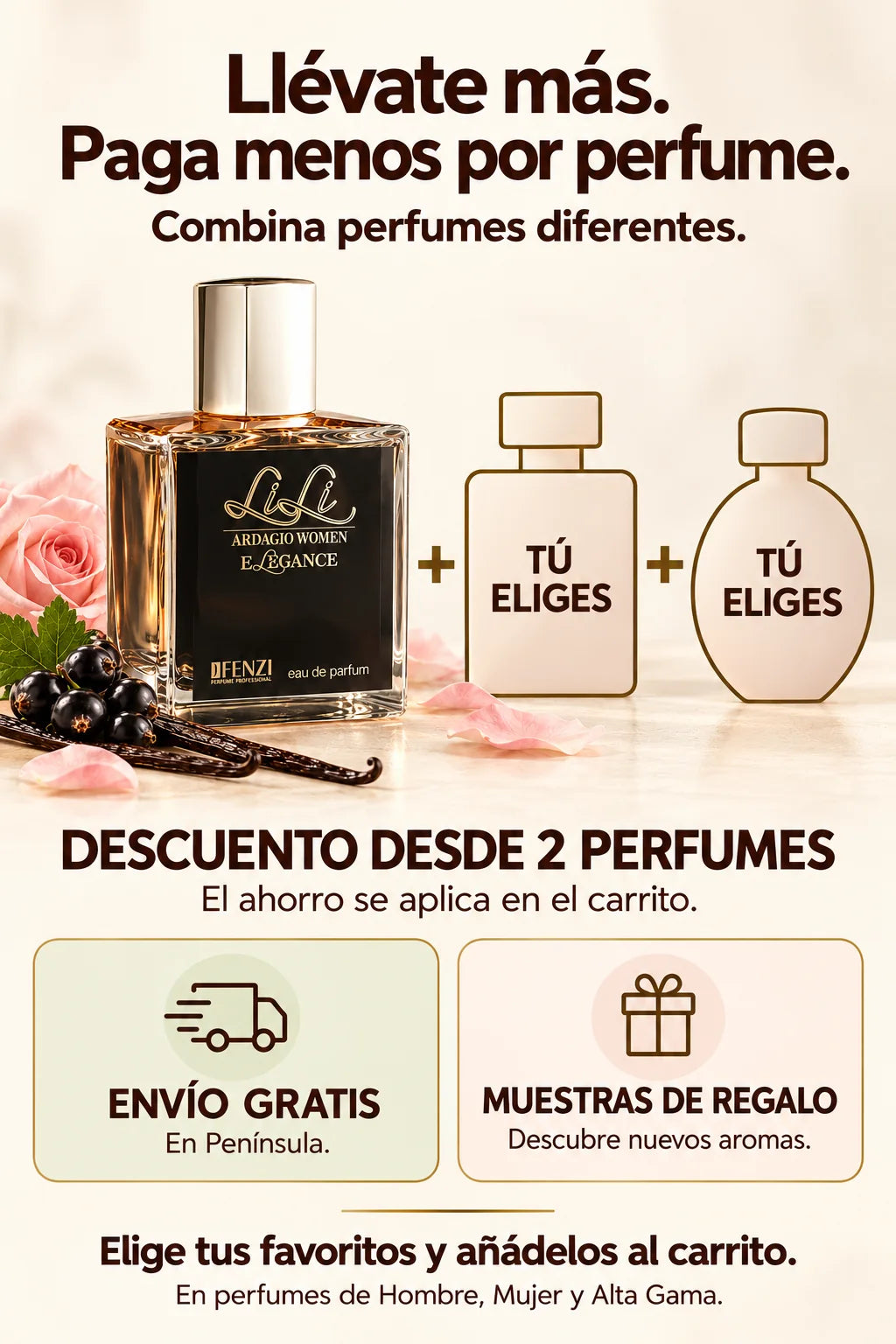 Lili Elegance JFenzi, descuentos por cantidad, envío en Península y muestras de regalo