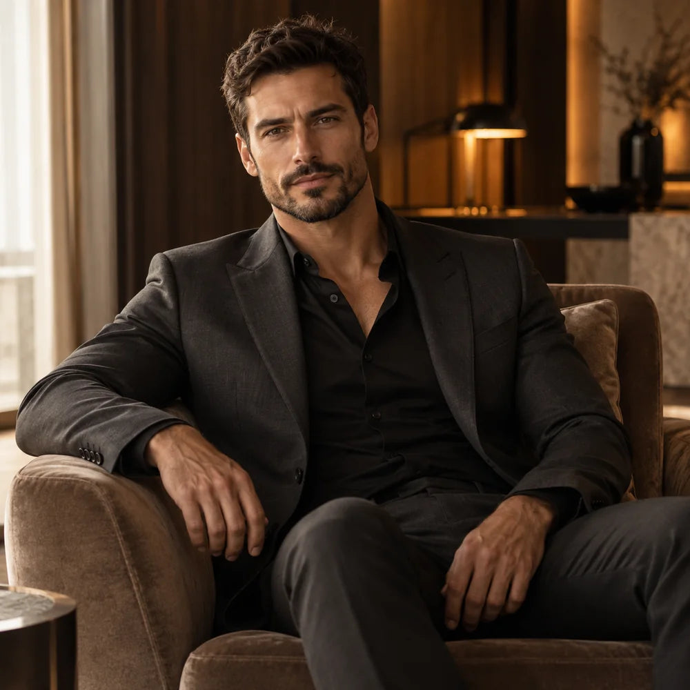 Hombre elegante para la categoría de perfumes de hombre