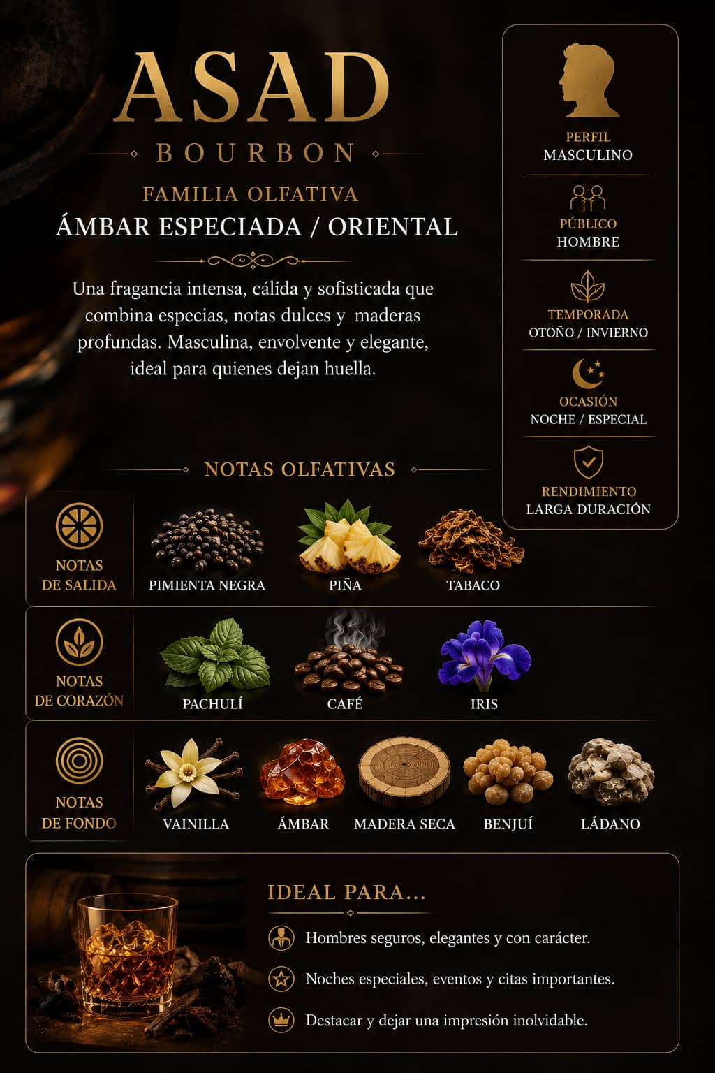 Asad Bourbon para hombre